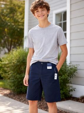 NWT Old Navy/ Teen Boy's Navy Stretch Straight Shorts/ Size US 14Y
